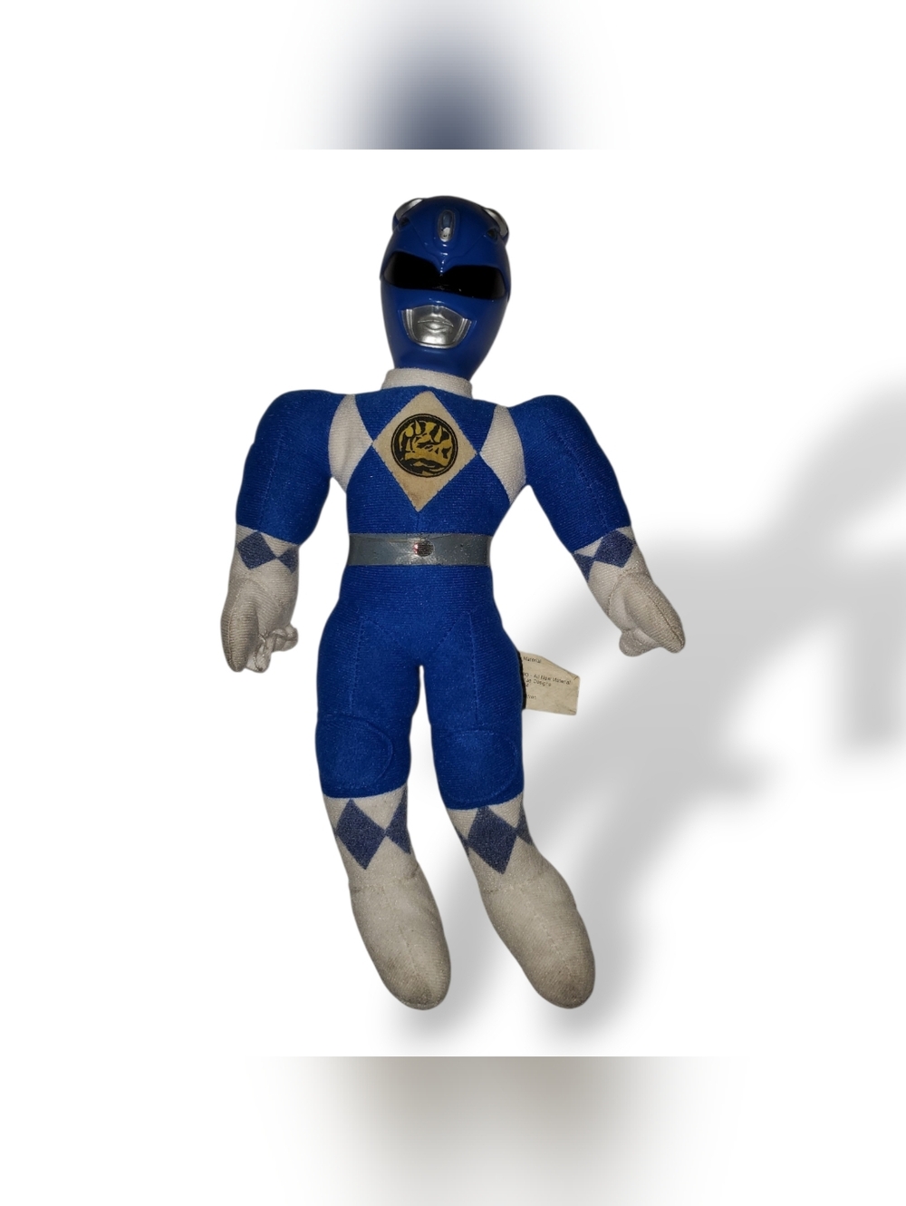 Power Ranger Blue Plush Action Figure with White Accents